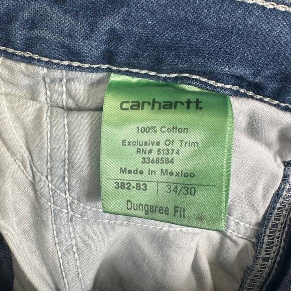Carhartt Men's Dungaree Fit Straight Jeans 34x30 Blue Denim - Picture 5 of 10